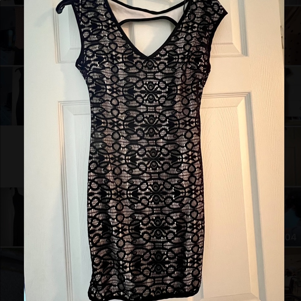 New lace formal black/beige dress